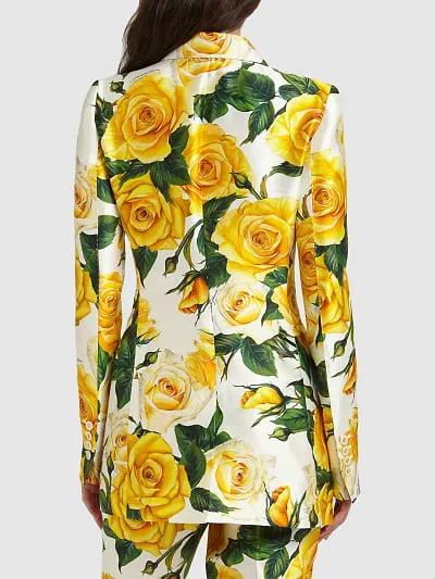 Rose Printed Suit Coat