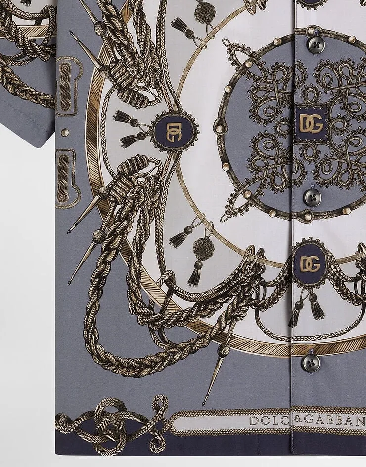 Dolce & Gabbana Cargo-Printed Poplin Shirt