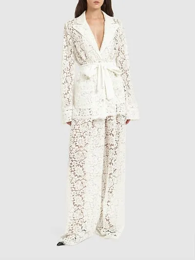 Single-Breasted Lace Blazer