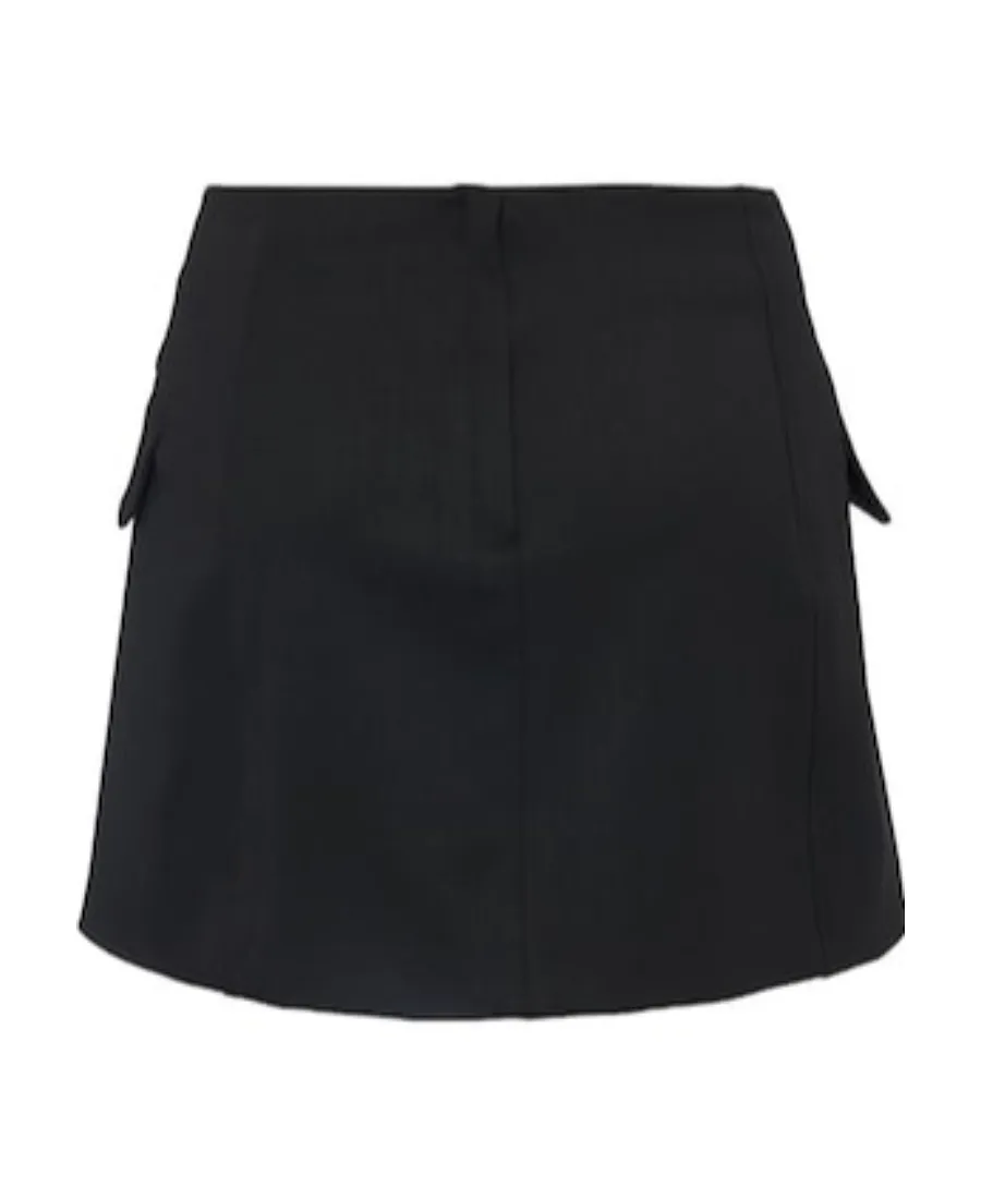Stretch Wool Crepe Mini Skirt