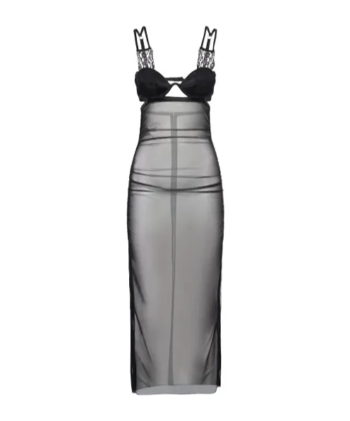 Stretch Tulle Mid-Length Dress
