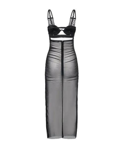Stretch Tulle Mid-Length Dress