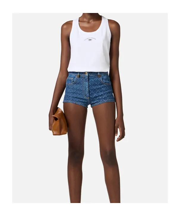 Elisabetta Franchi Logo Printed Jersey Tank Top