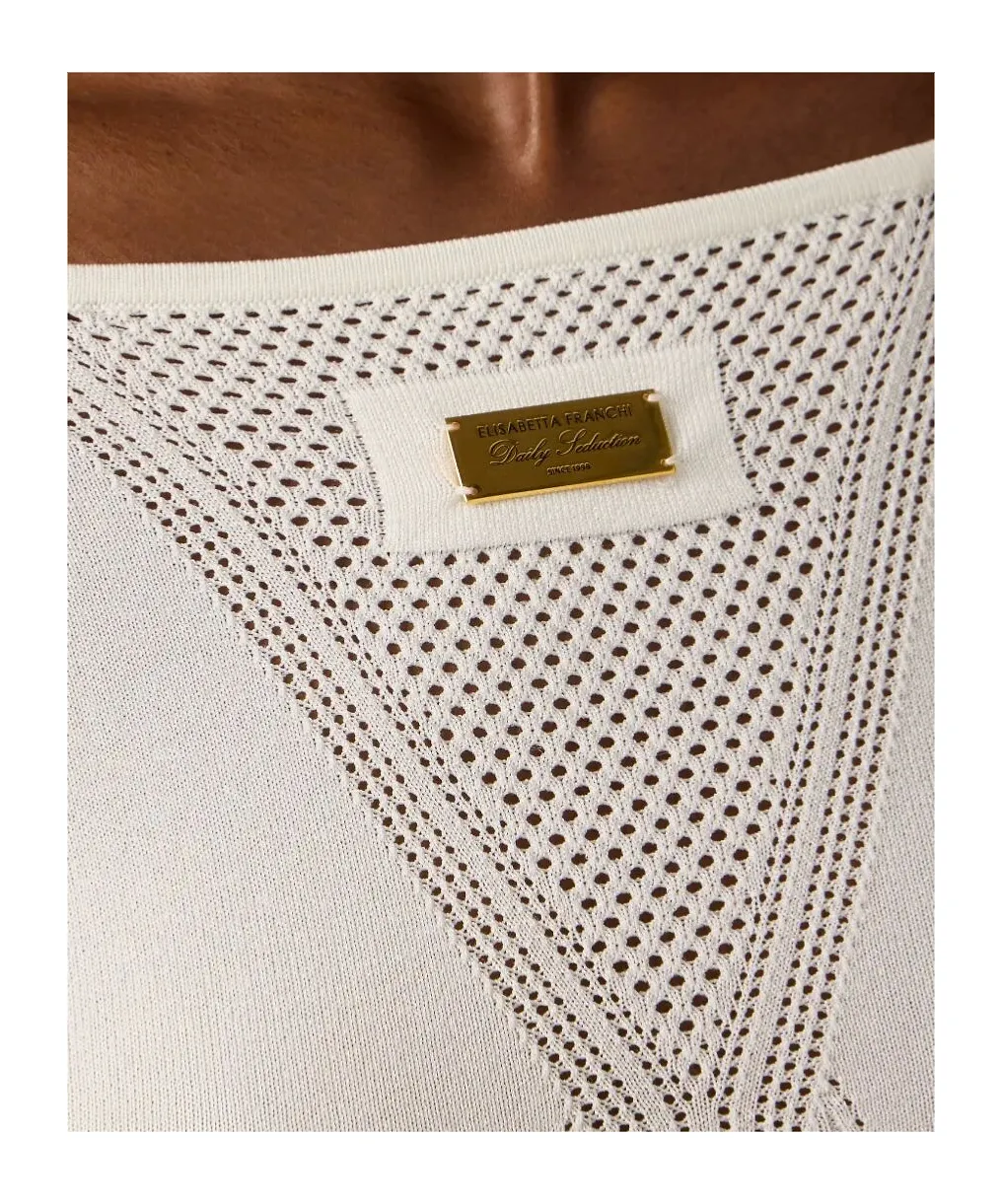 Logo-Plaque Knit Top