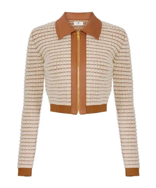 Textured Zip-Up Cardigan