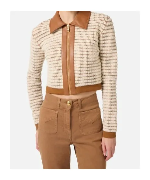 Textured Zip-Up Cardigan