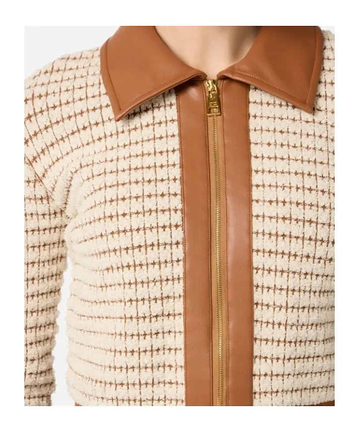 Textured Zip-Up Cardigan