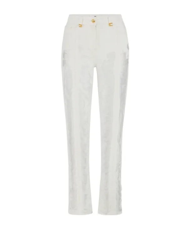 Distressed Fringed Palazzo Jeans
