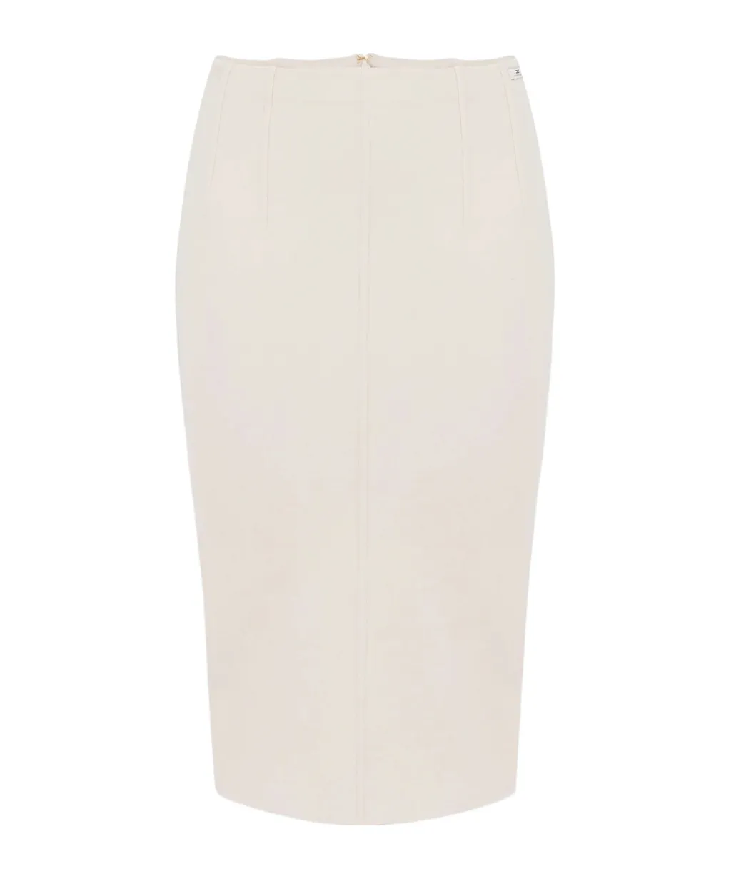 Elisabetta Franchi Logo Patch Midi Skirt