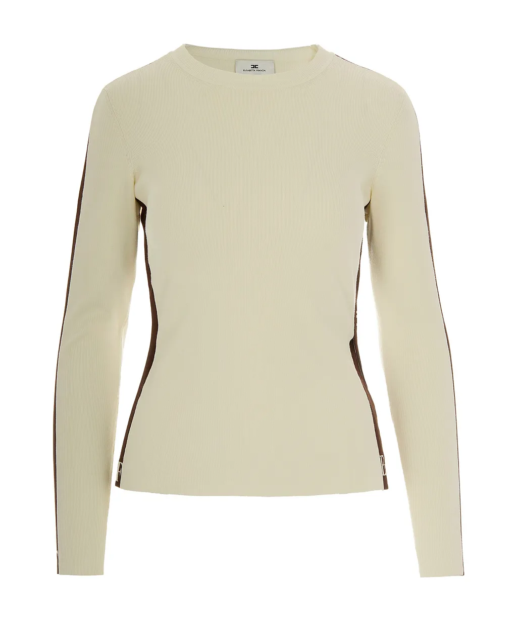 Elisabetta Franchi Crewneck Side Slit Top