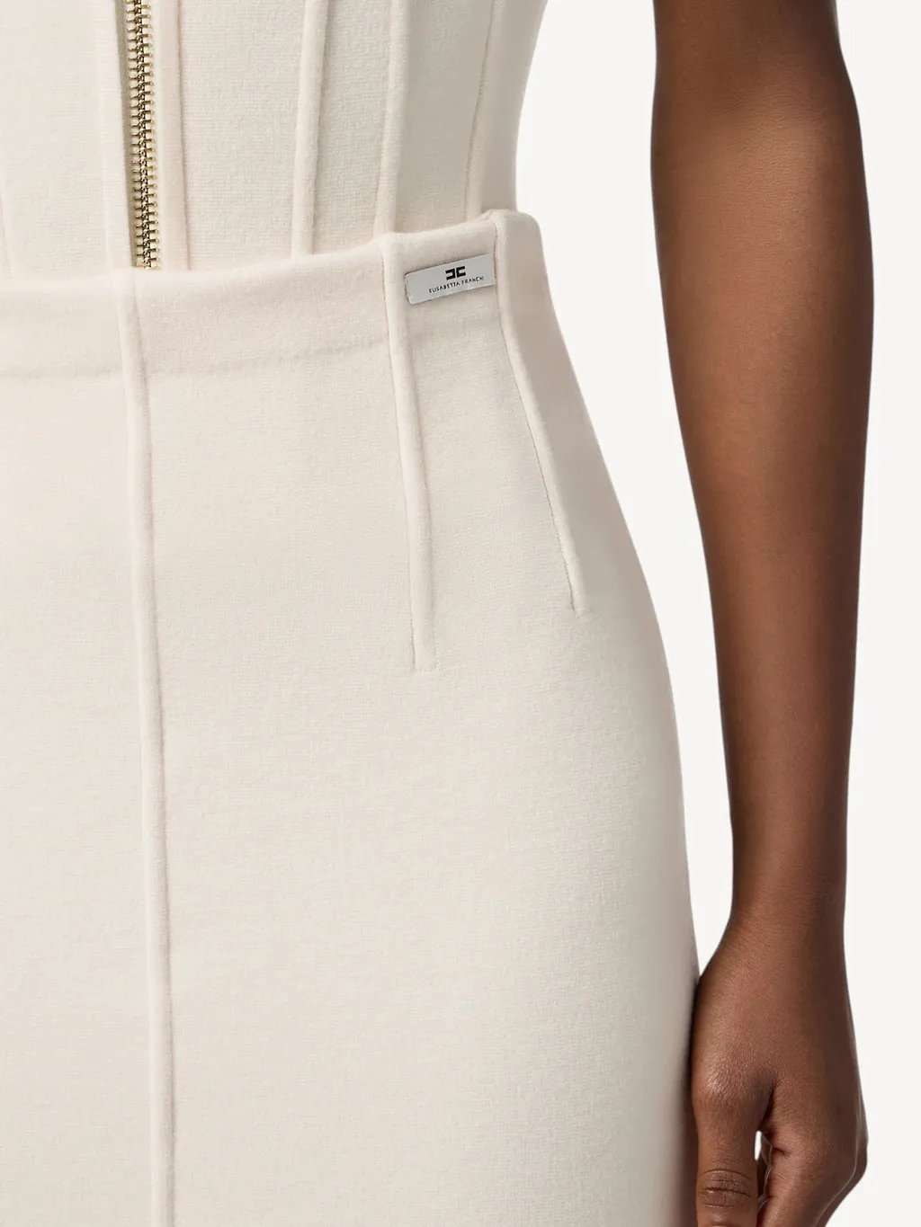 Elisabetta Franchi Logo Patch Midi Skirt