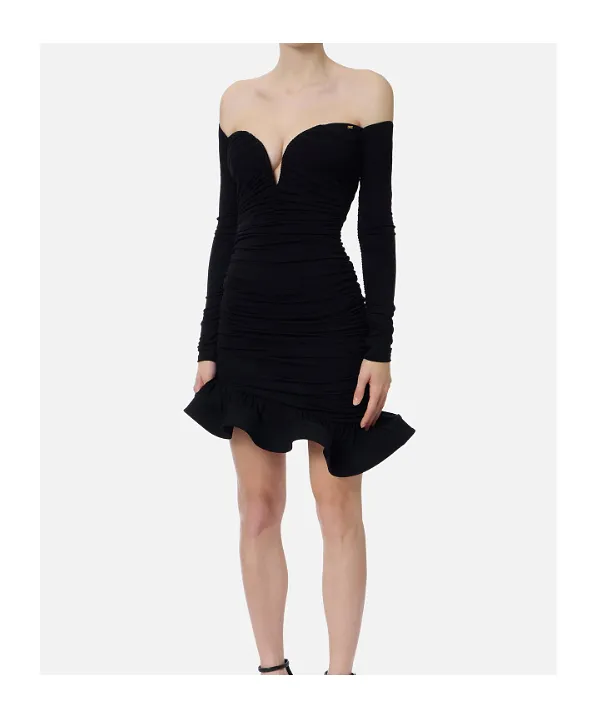Ruffled-Detail Mini Dress