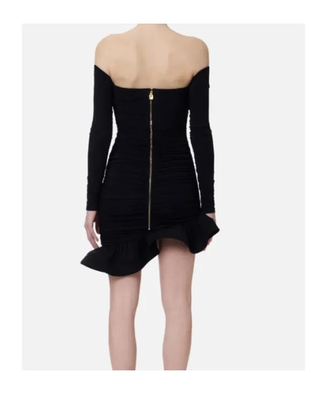 Ruffled-Detail Mini Dress