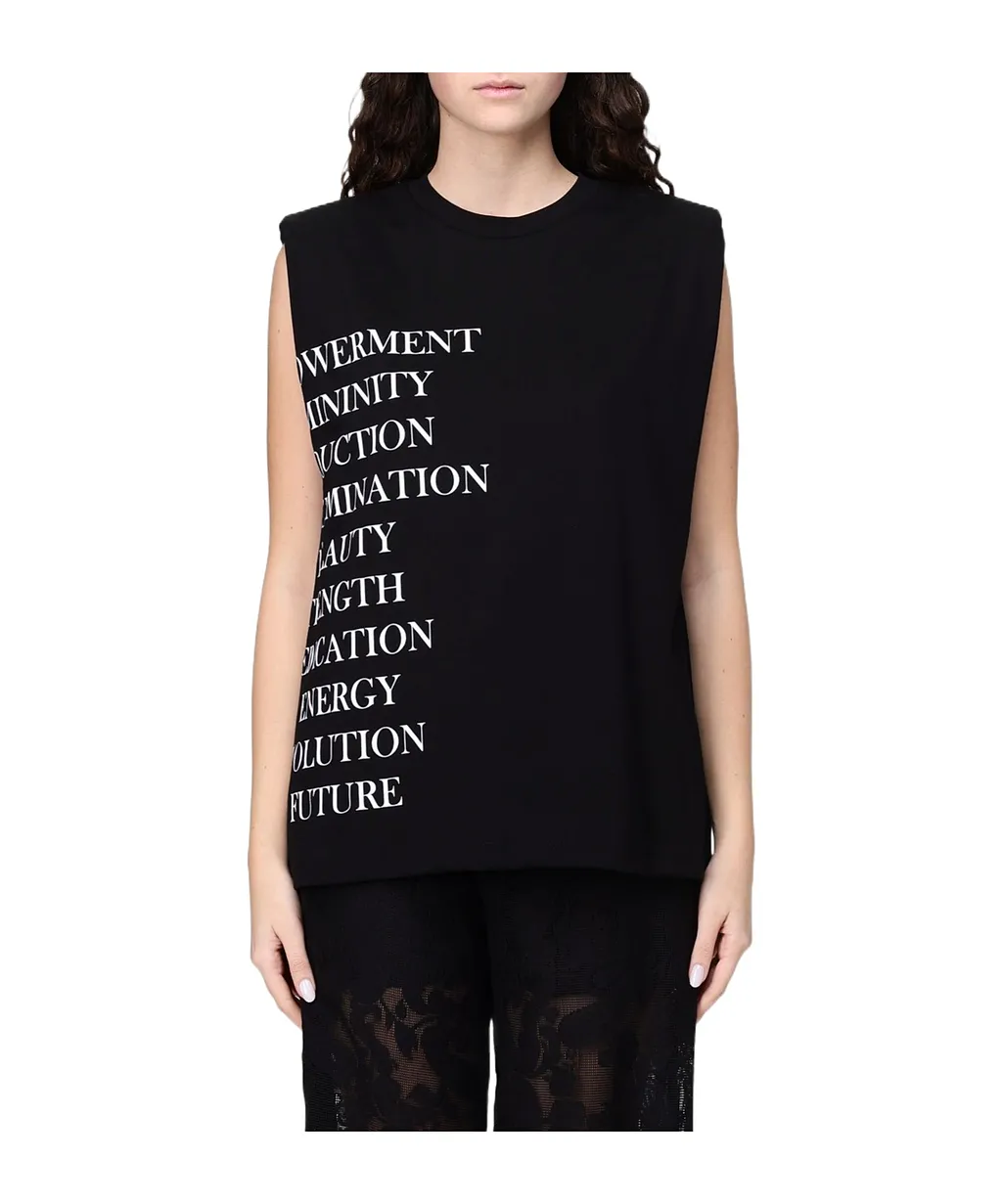 Elisabetta Franchi Slogan Sleeveless Knitted Top