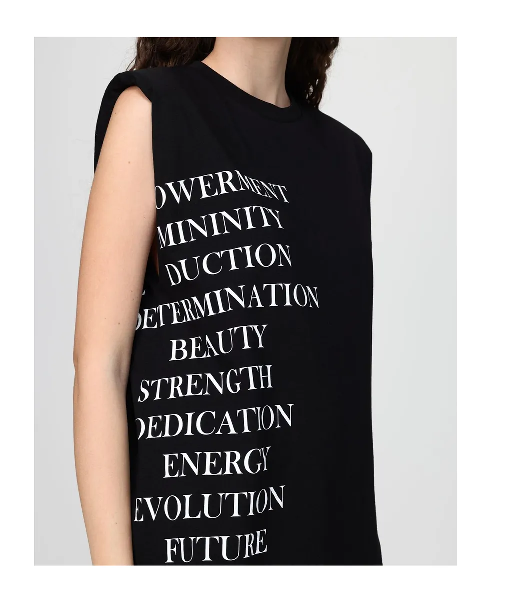 Elisabetta Franchi Slogan Sleeveless Knitted Top