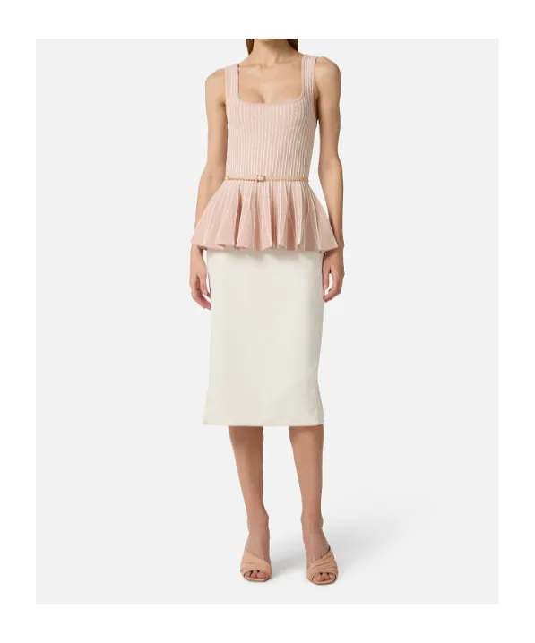 Elisabetta Franchi Slim Fit Midi Skirt