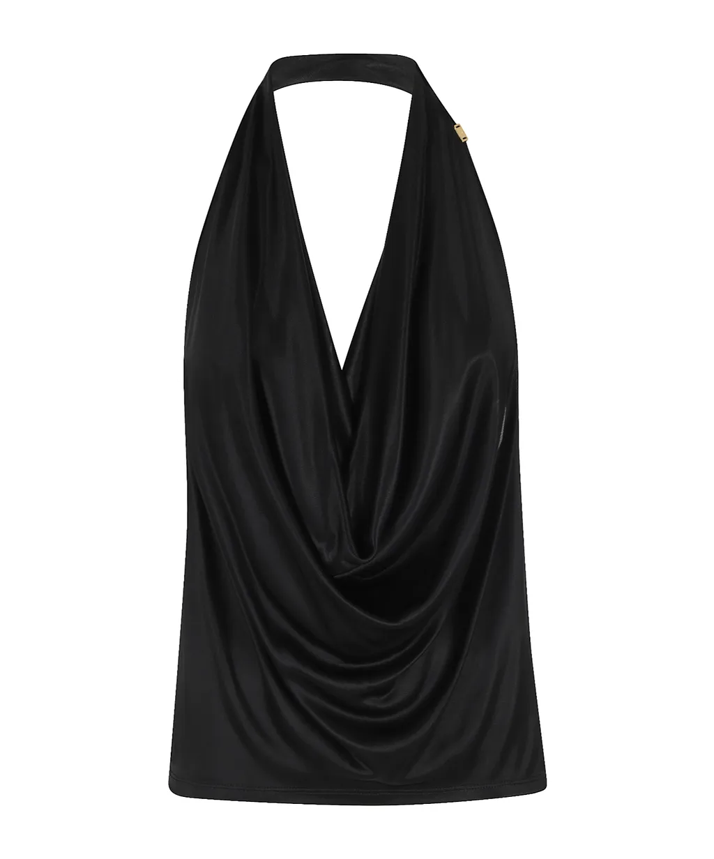 Elisabetta Franchi Halter-Neck Draped Jersey Top