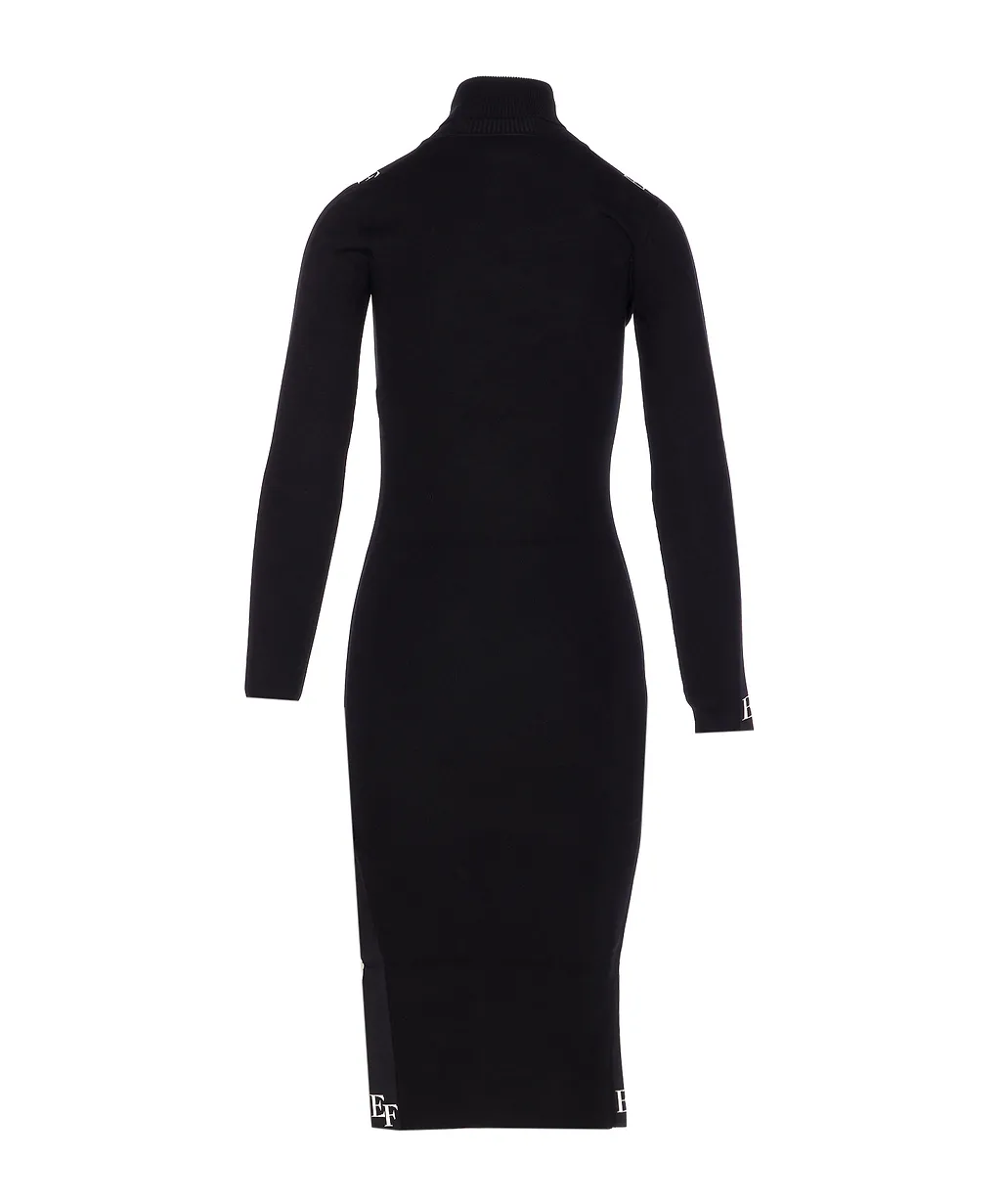 Elisabetta Franchi Logo Detailed Turtleneck Dress