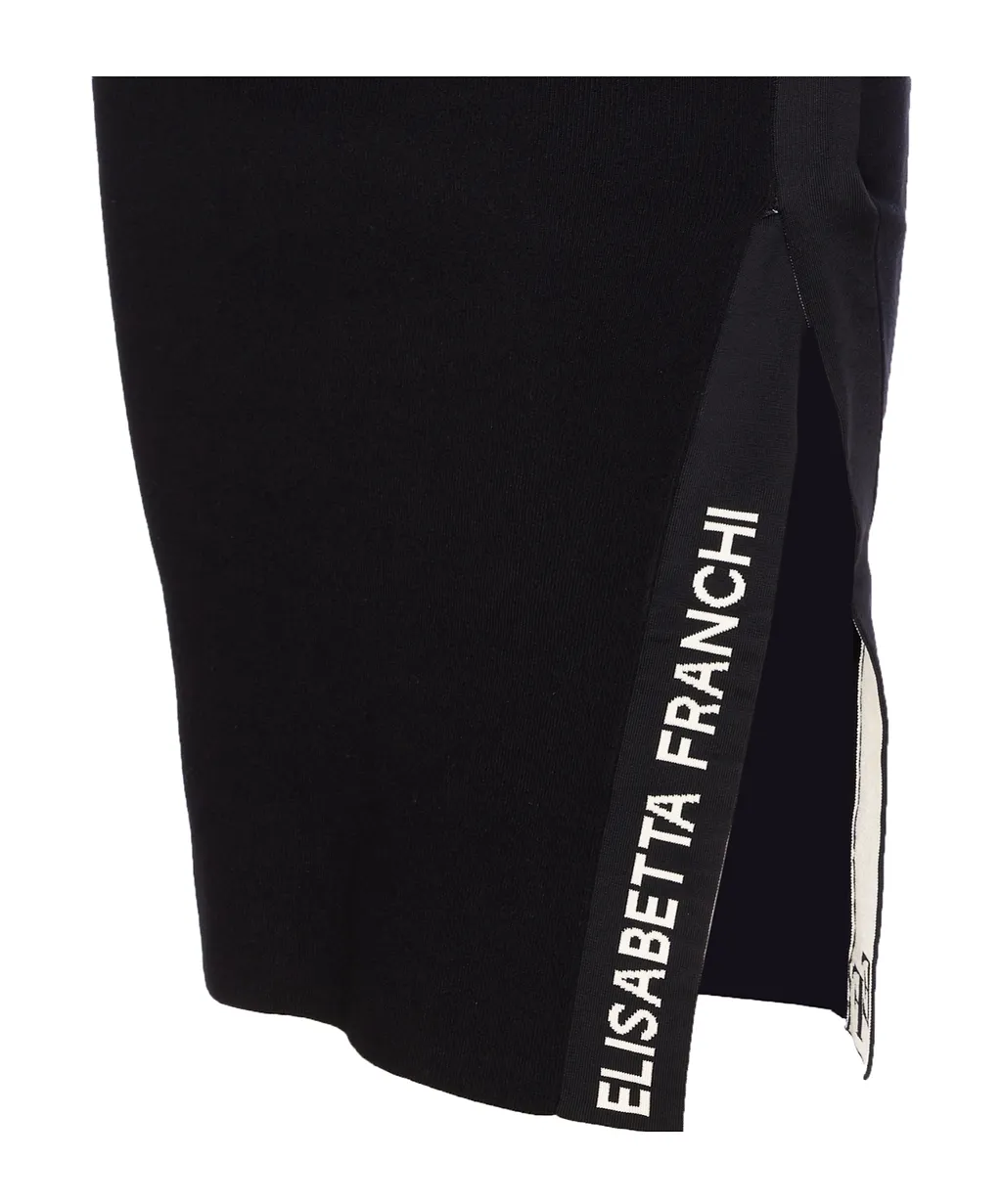 Elisabetta Franchi Logo Detailed Turtleneck Dress