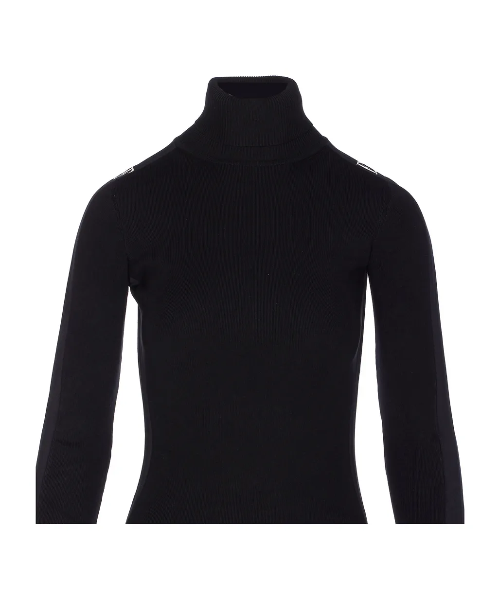 Elisabetta Franchi Logo Detailed Turtleneck Dress