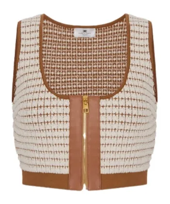 Chenille Zip-Up Crop Top