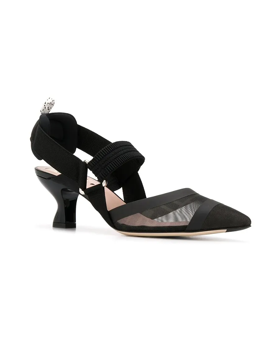 Fendi Slingback Pointed Toe Pumps