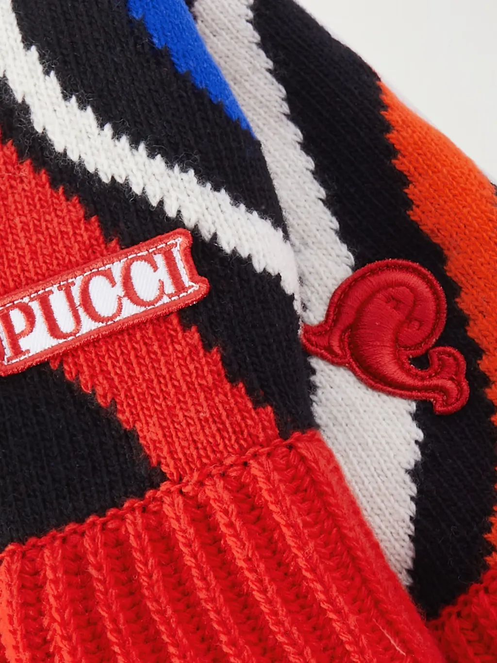 Appliqué Wool Jacquard Gloves