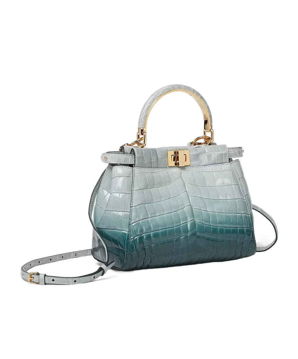 Gradient Green Crocodile Bag