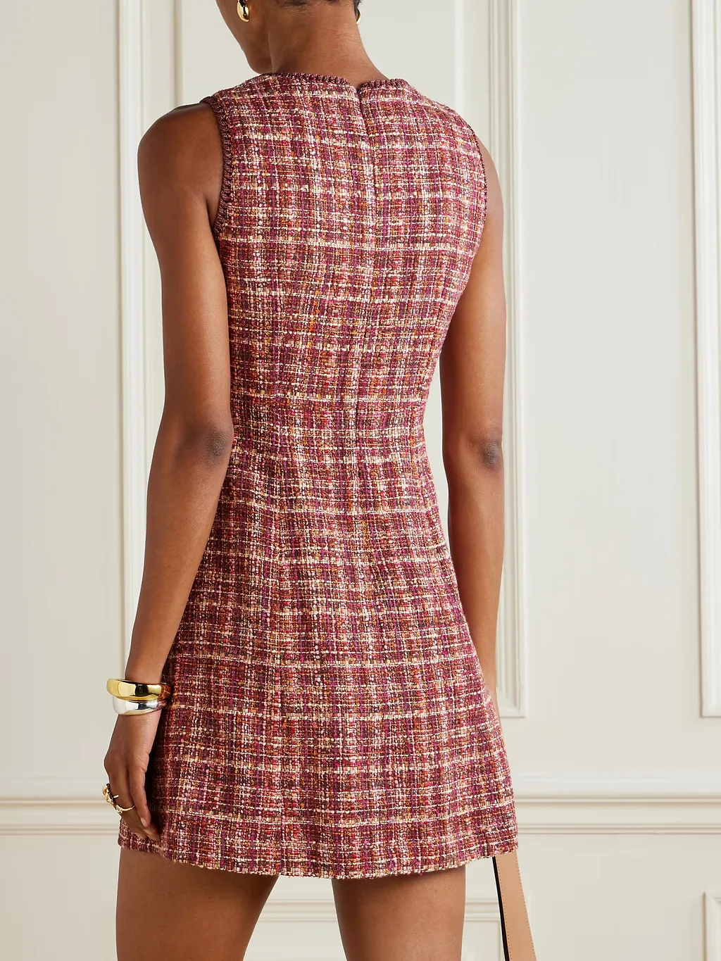 Plaid Tweed Mini Dress