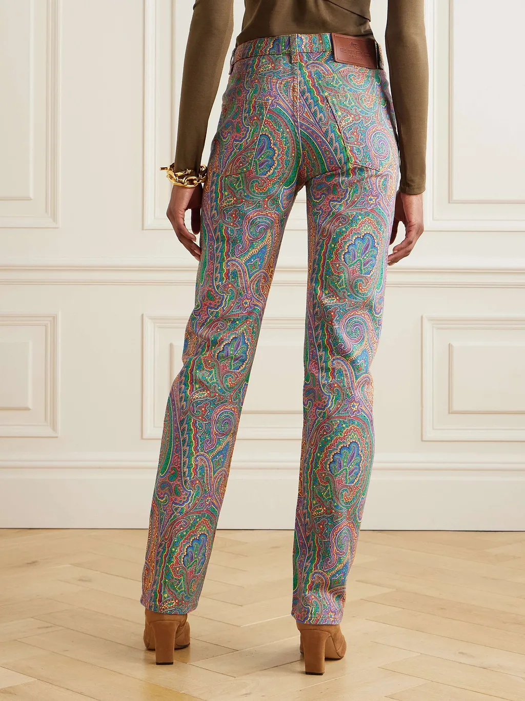 Printed Straight-Leg Jeans