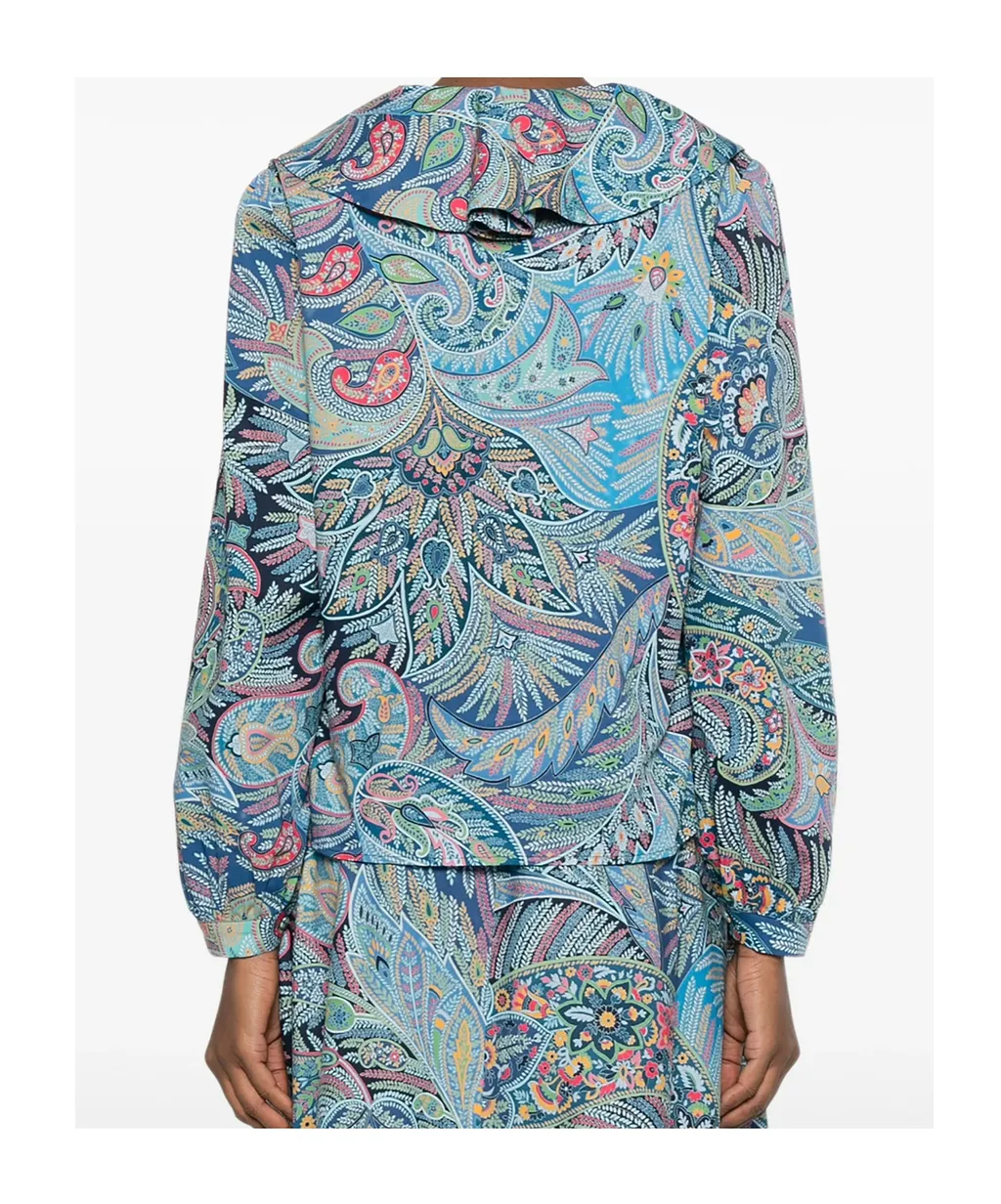 Etro Draped Neck Printed Top