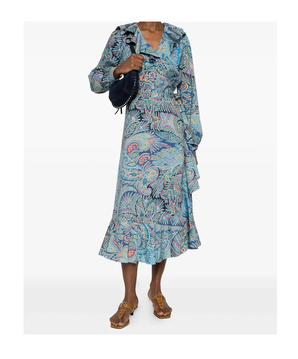 Etro Draped Neck Printed Top