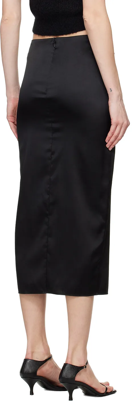 Black Slit Midi Skirt