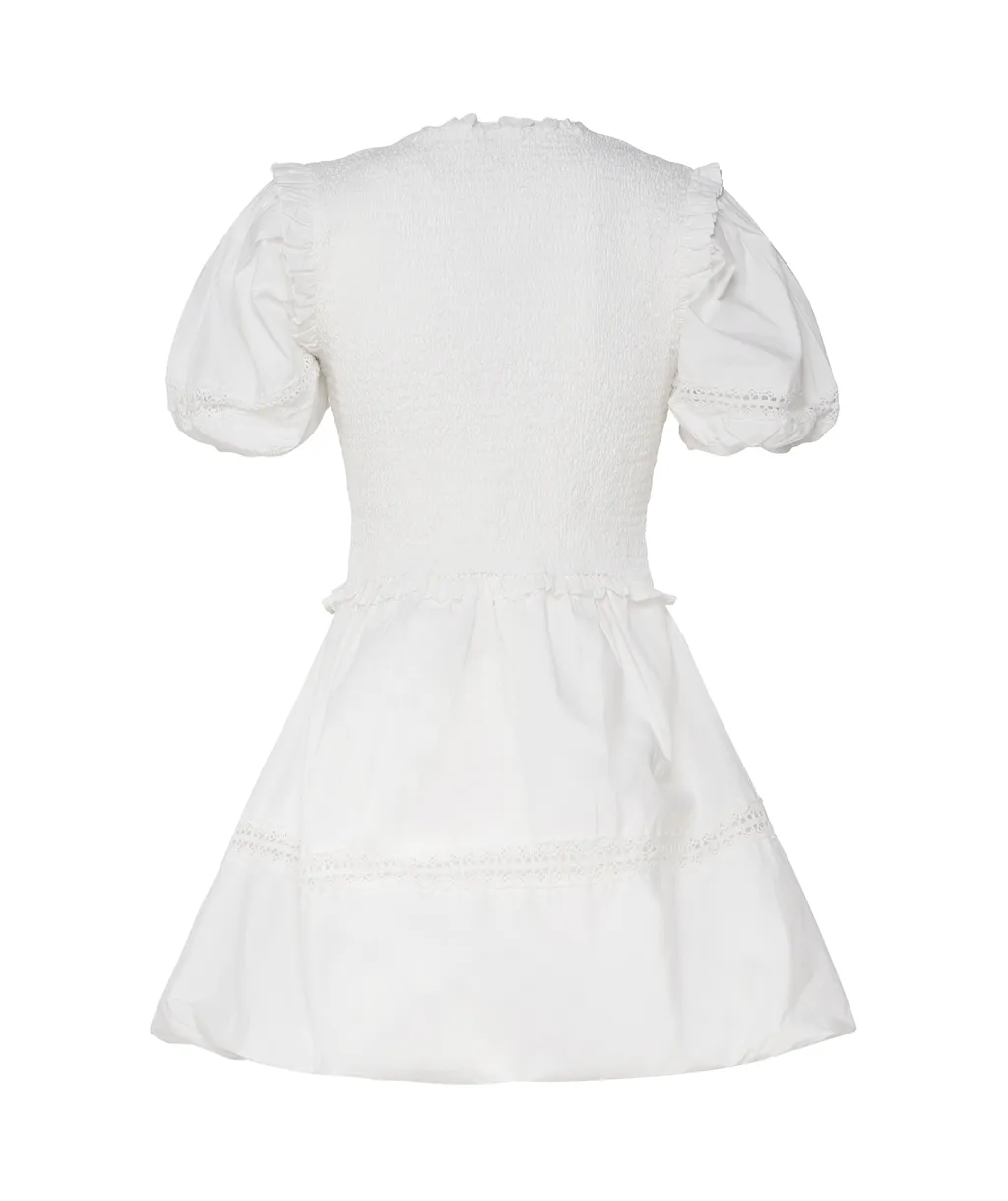 For Love & Lemons Smocked Puff Sleeve Dress
