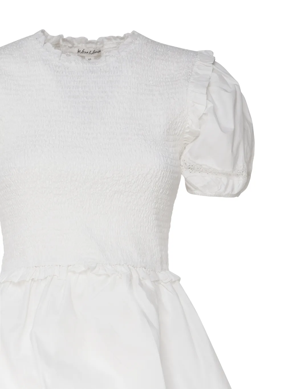 For Love & Lemons Smocked Puff Sleeve Dress