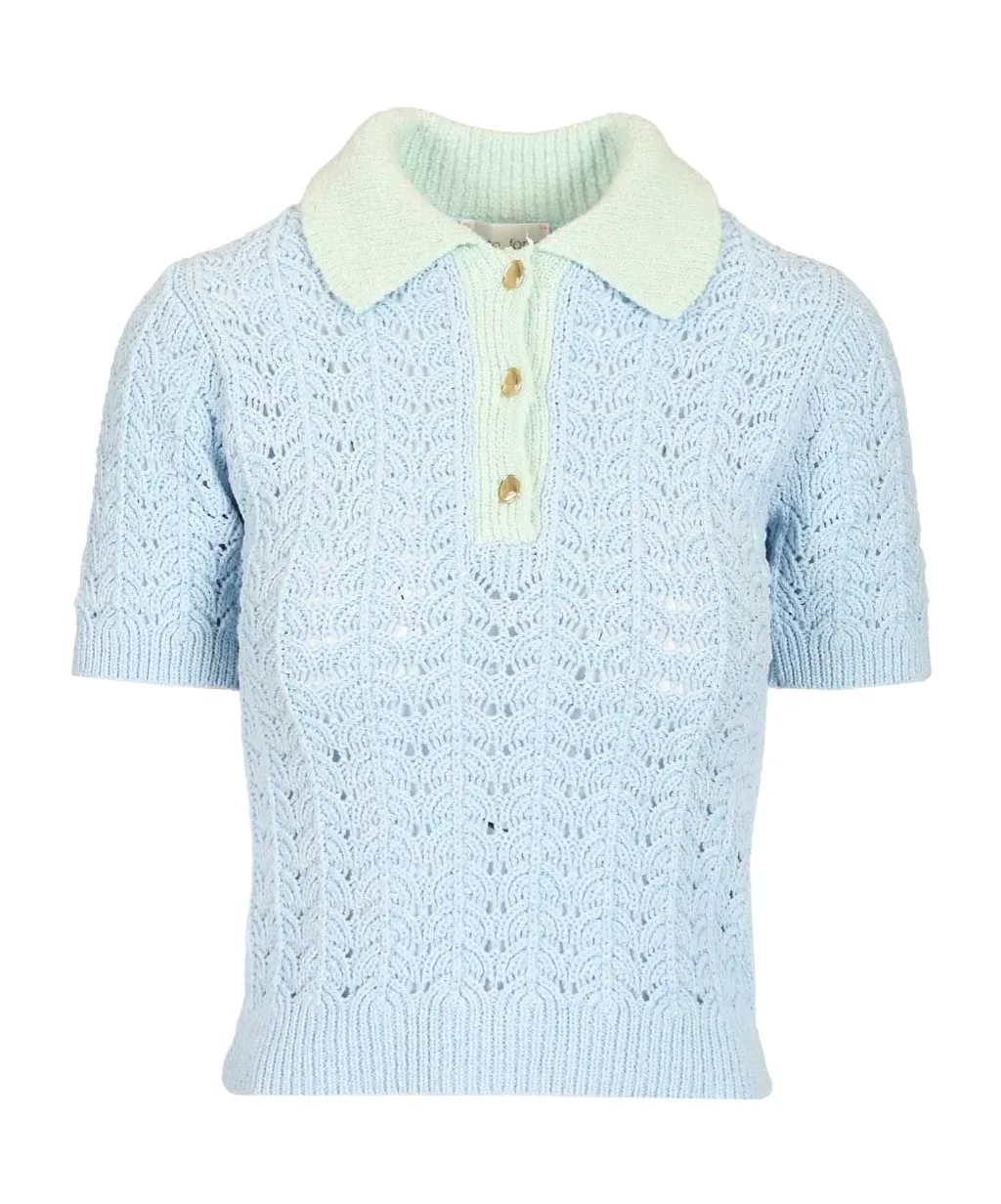 Forte Forte Open Knit Polo Sweater