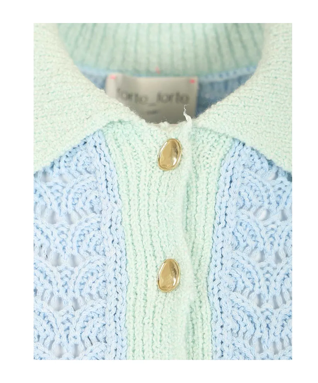 Forte Forte Open Knit Polo Sweater
