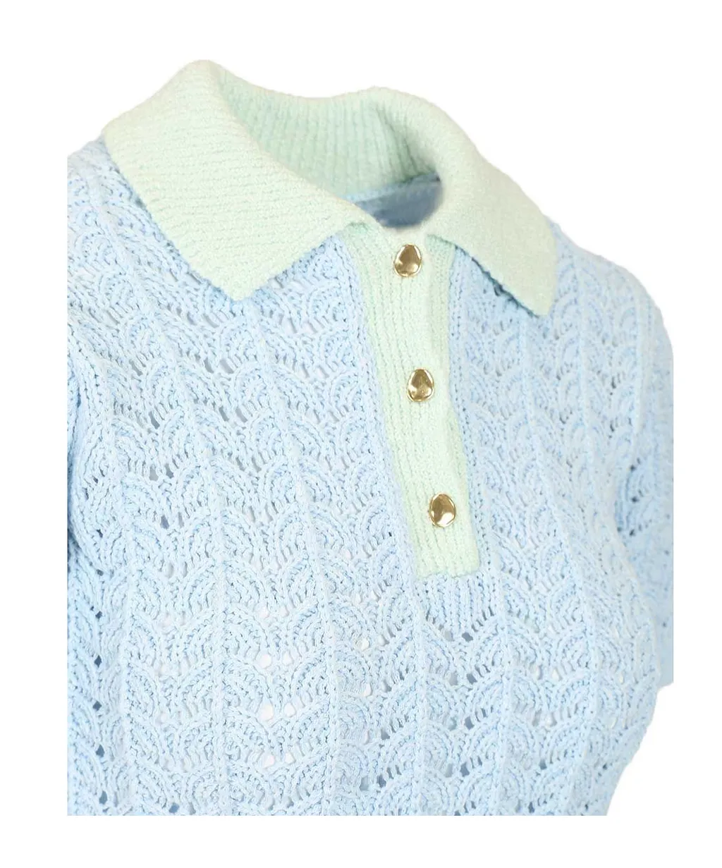 Forte Forte Open Knit Polo Sweater