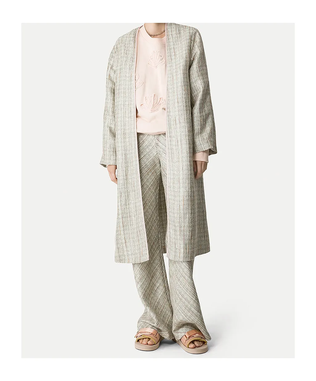 Striped-Pattern Coat