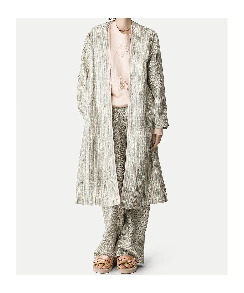 Striped-Pattern Coat