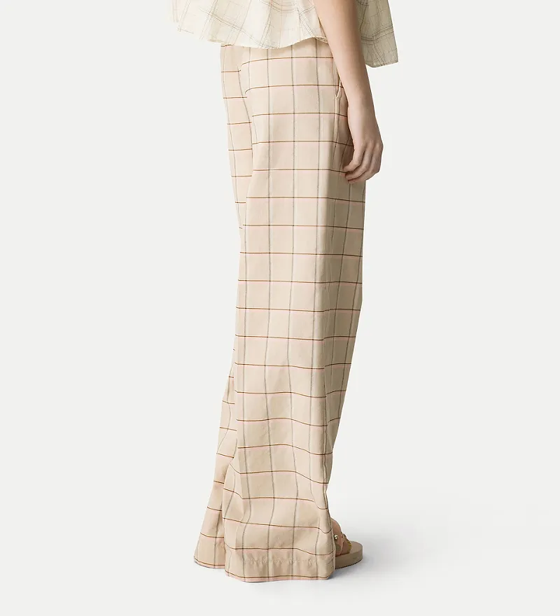 Loose—Fit Tartan Trousers