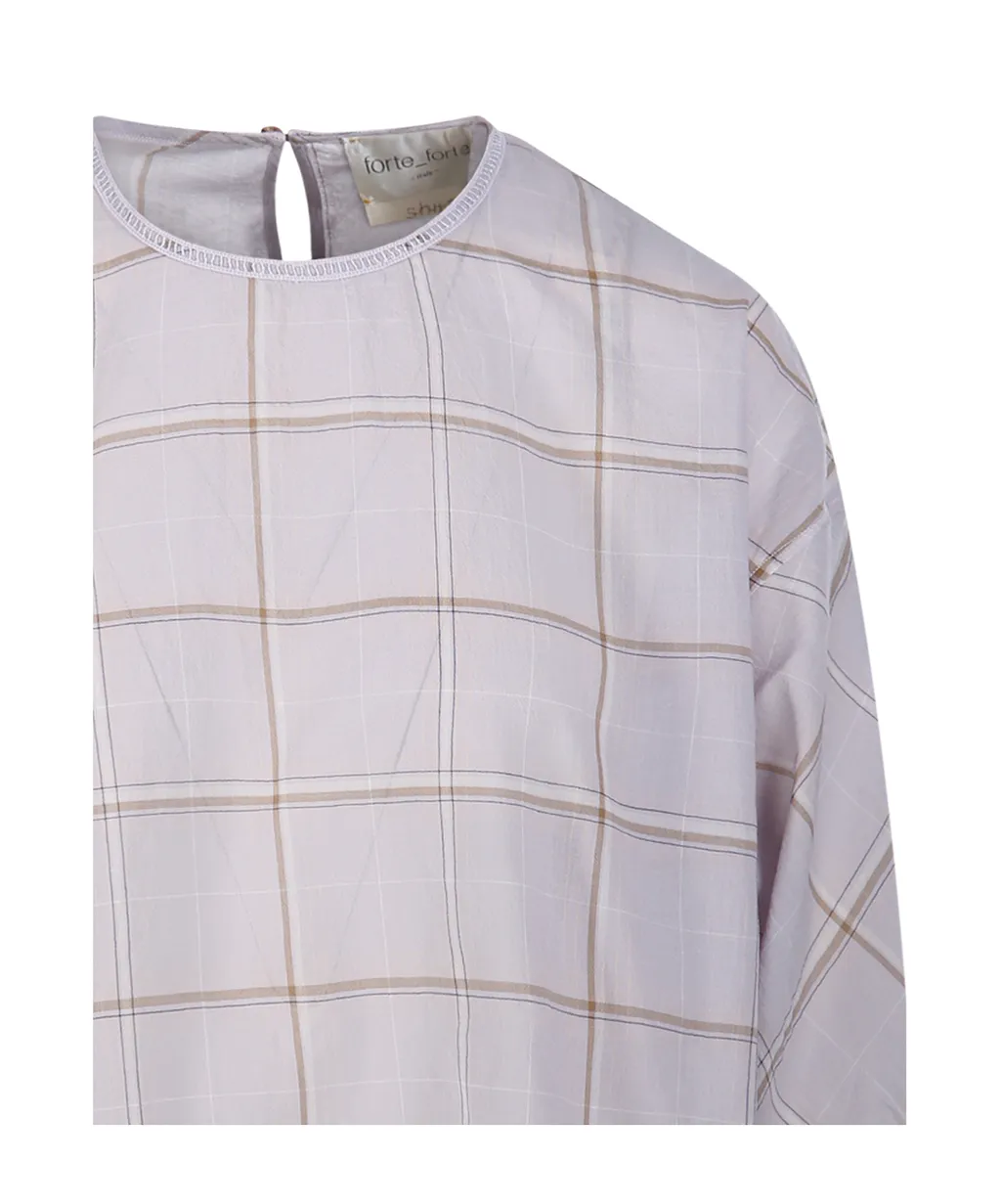 Plaid-Pattern Blouse