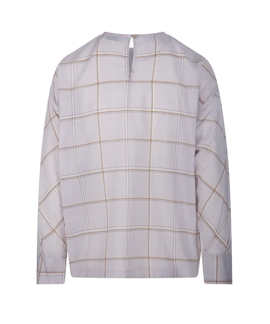 Plaid-Pattern Blouse