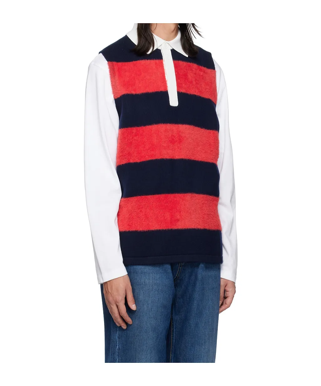 Knitted Striped Polo Shirt