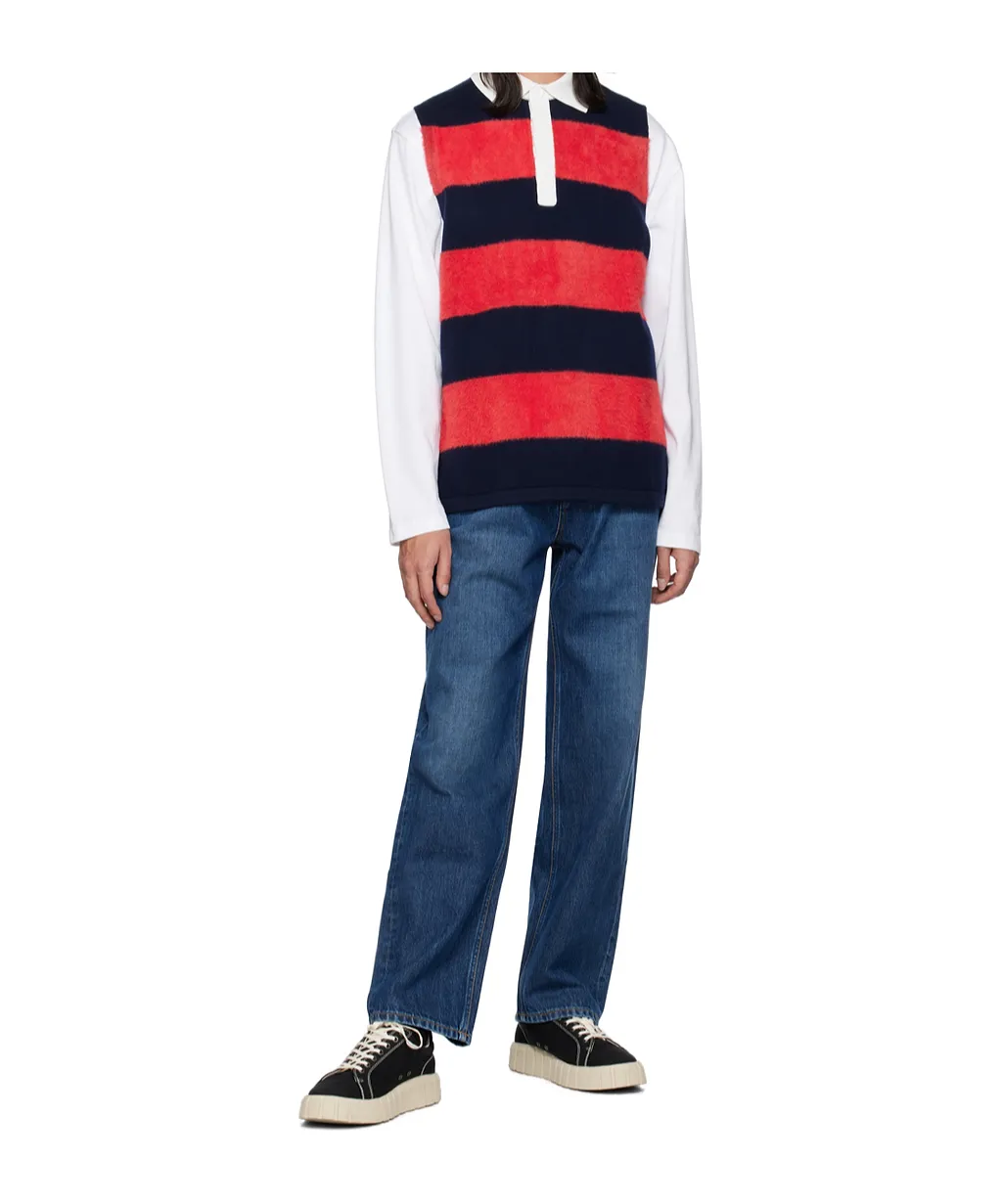 Knitted Striped Polo Shirt