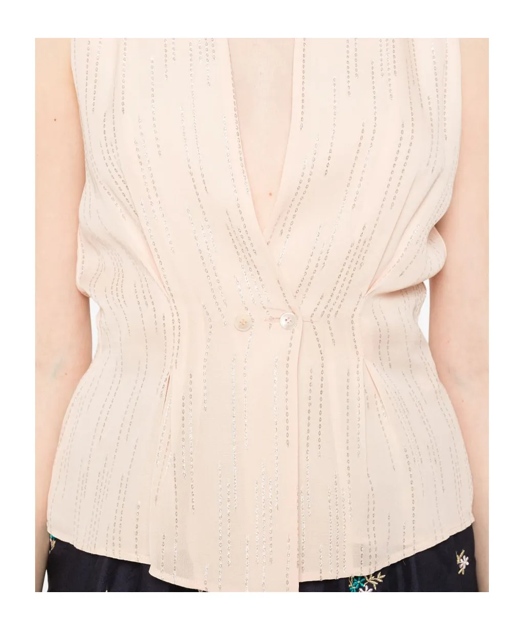 Sleeveless Draped Top
