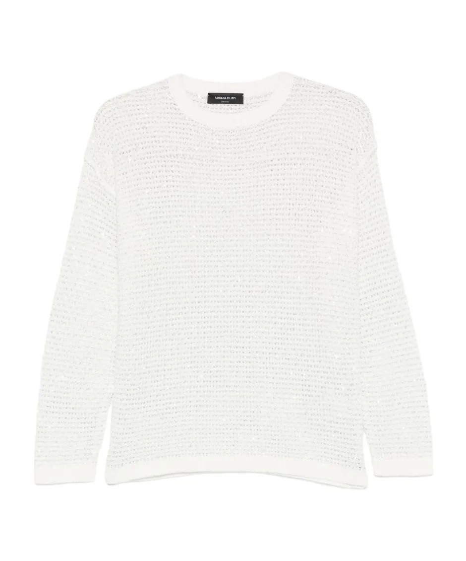 Fabiana Filippi Open-Knit Sequinned Knitted Sweater