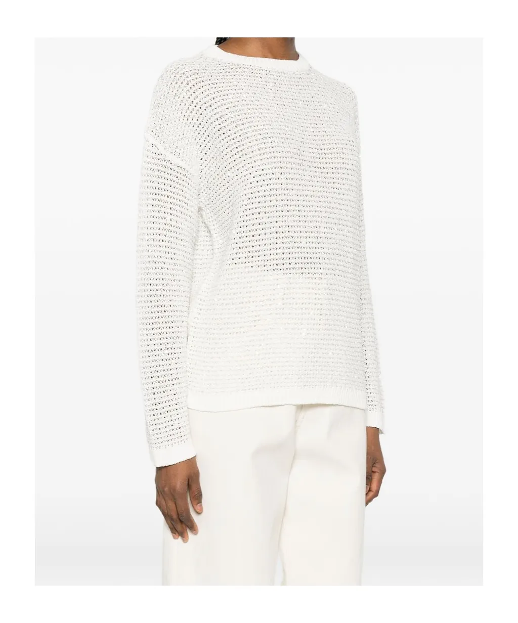 Fabiana Filippi Open-Knit Sequinned Knitted Sweater
