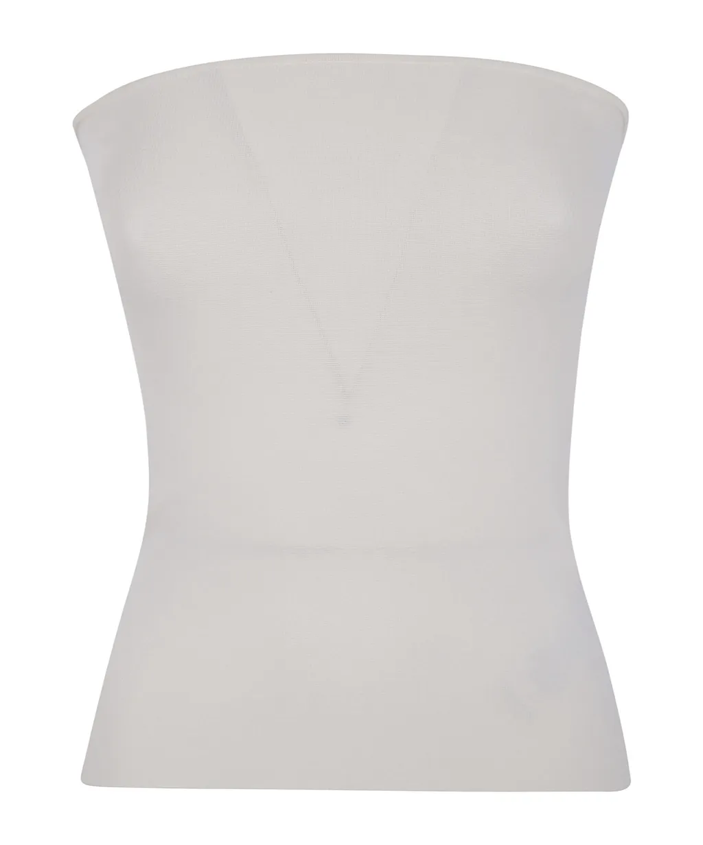 Ribbed-Knit Strapless Top