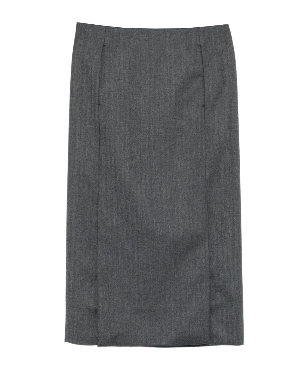 Slit-Detail Midi Skirt